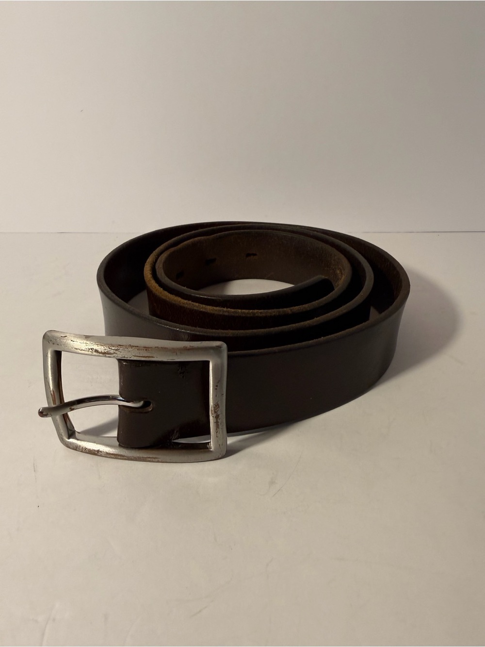 Vintage Made in USA Distressed Brown Leather Belt Size 40 Rugged Workwear